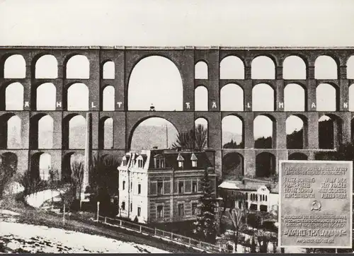 Göltzschtalbrücke, Gedenktafel, Historische Aufnahme, gelaufen 1981