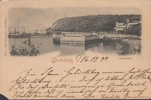 Glücksburg, Strandhotel, gelaufen 1897