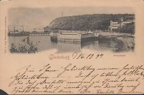 Glücksburg, Strandhotel, gelaufen 1897