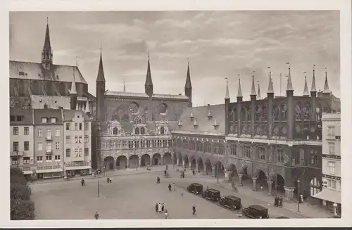 Lübeck, Marktplatz, Rathaus, Farbenhaus Heinrich Heickendorf, ungelaufen