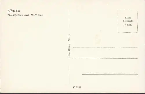 Lübeck, Marktplatz, Rathaus, Farbenhaus Heinrich Heickendorf, ungelaufen