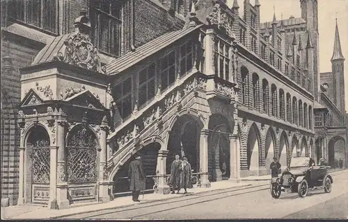 Lübeck, Rathaus, Renaissance Treppe, Auto, ungelaufen