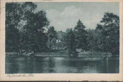 Plône, sac à balai, lac, passerelle, toiture en bois, couru en 1923