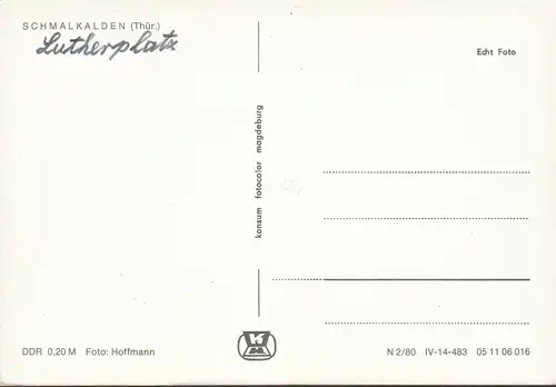 Schmalkalden, Lutherplatz, Hotel Hessischer Hof, Gastwirtschaft, ungelaufen