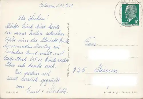 Gelenau, Waldhof, Genesungsheim, Stadtansicht, gelaufen 1973
