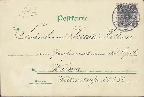 Gruss aus Wurzen, Scheiden tut weh, gelaufen 1900