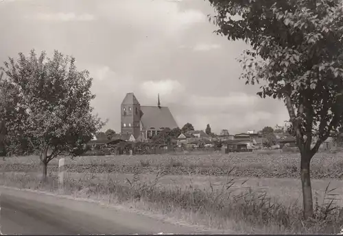 Publicité / Elbe, vue partielle, église, couru