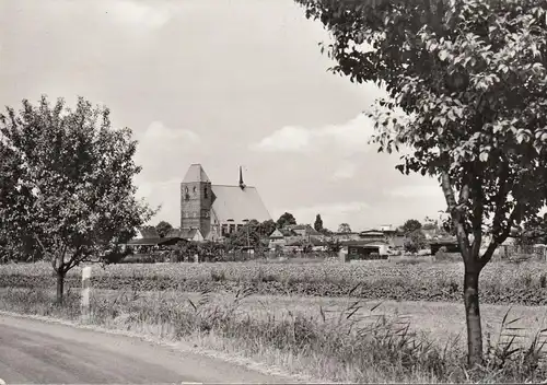 Publicité / Elbe, vue partielle, église, couru