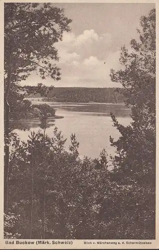 Bad Buckow, Blick vom Märchenweg auf den Schermützelsee, ungelaufen