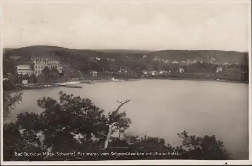 Bad Buckow, Panorama, Lac Schermüzel, Hôtel de plage, couru 1938