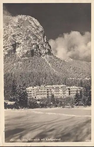 Garmisch, Golfhotel Sonnenbichl mit Königstand, gelaufen 1949
