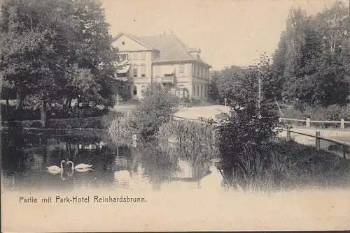 AK Friedrichroda, Partie mit Park-Hotel Reinhardsbrunn, ungelaufen