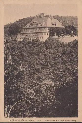 Gernrode, Gast- und Kurhaus Stubenberg, couru en 1925