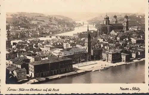 Passau, Blick vom Oberhaus, Maurer und Schütz, ungelaufen