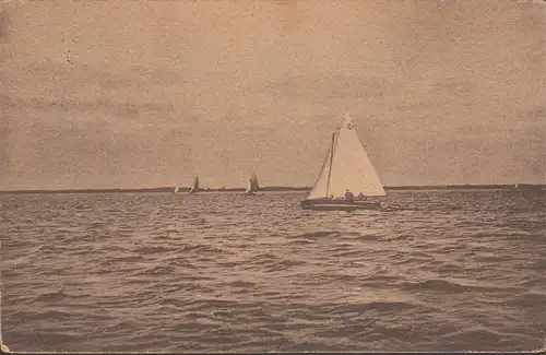 Steinhude, Steinhuder Meer, Segelboote, Restaurant Ratskeller, gelaufen 1924