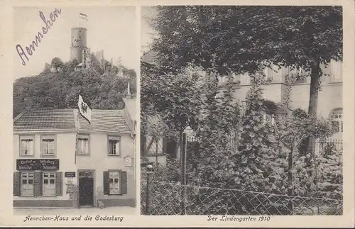 Bad Godesberg, Aennchen Haus, Godenburg, Der Lindengarten um 1910, ungelaufen