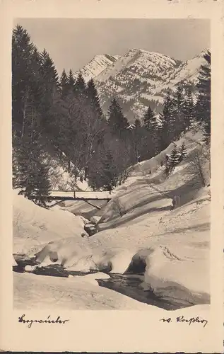 Oberallgäu, Jägersteg am oberen Lanzenbach, Rindalphorn, gelaufen 1936