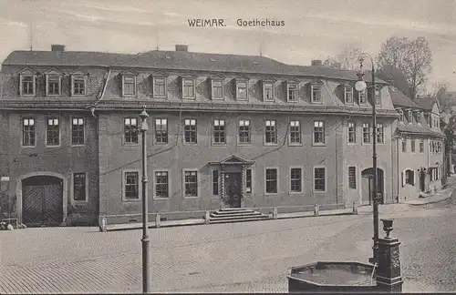 Weimar, Goethehaus mit Brunnen, ungelaufen