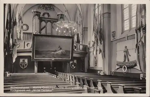 Wilhelmshaven, Maria Eglise de mémoire, Vue arrière, monument de funérailles, incurable