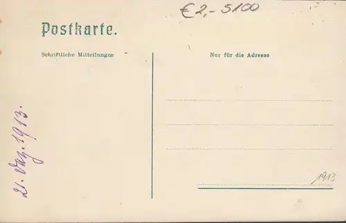 Aachen, Freskogemälde von Rechtel im Krönungssaale des Rathauses, ungelaufen- datiert 1913