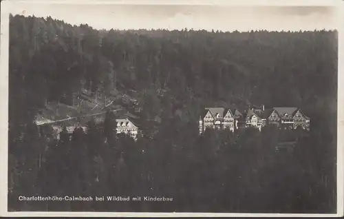 Bad Wildbad, Charlottenhöhe-Calmbach avec la construction d'enfants, couru 1928