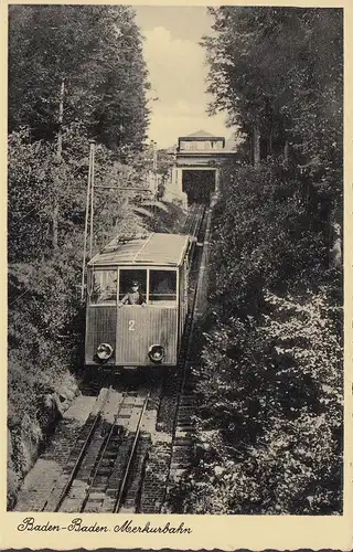 Baden-Baden, Merkurbahn, ungelaufen- datiert 1930