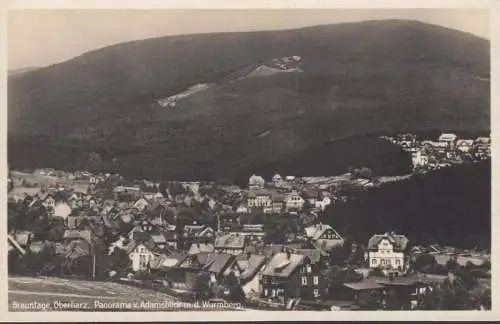 Braunlage, Panorama vom Adamsblick des Wurnberg, ungelaufen