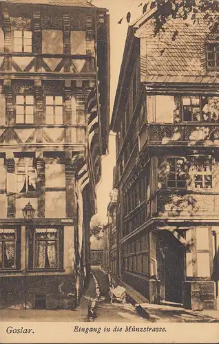 Goslar, entrée de la rue de l'Anglet, incurvée