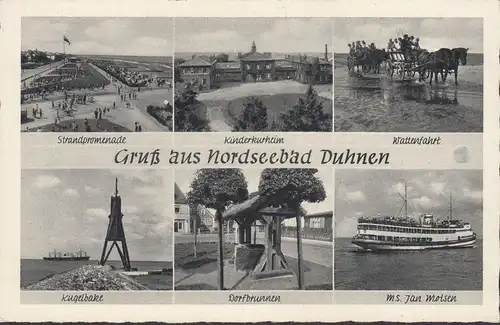 Duhnen, Kugelbake, Kinderkurheim, MS Jan Molsen, Dorfbrunnen, ungelaufen