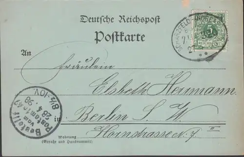 Gruss aus St. Andreasberg, Stadtansicht, Mondschein, Bahnpost , gelaufen 1898