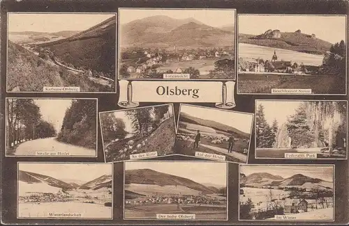 Olsberg, Park, Ruine, Straße am Haslei, Bruchhauser Steine, gelaufen 1925