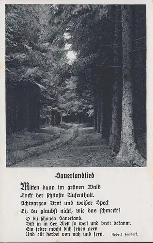 Sauerlandlied, Mitten dann im grünen Wald, Robert Zündorf, ungelaufen