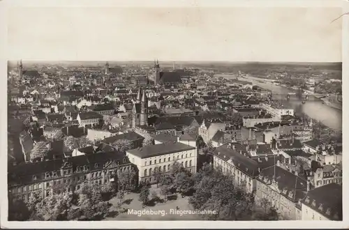 Magdeburg, Fliegeraufnahme, ungelaufen