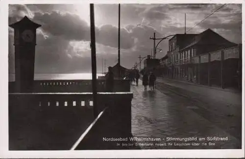 Mer du Nord Bad Wilhelmshaven, image de l'ambiance sur la plage sud, incurvée