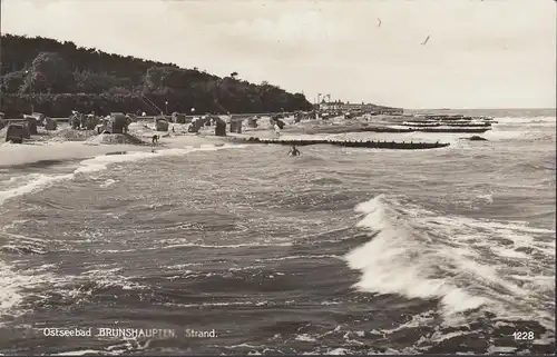 Bain de mer Baltique Brunshafen, plage, paniers de plage non roulés