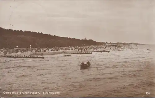 Bain de mer Baltique Brunshafen, vie de plage, paniers de plages, couru 1929