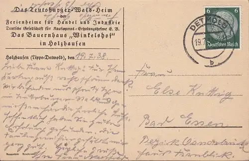 Bad Salzuflen, Holzhausen, Ferienheime für Handel, Bauernhaus Winfelshof, gelaufen 1938