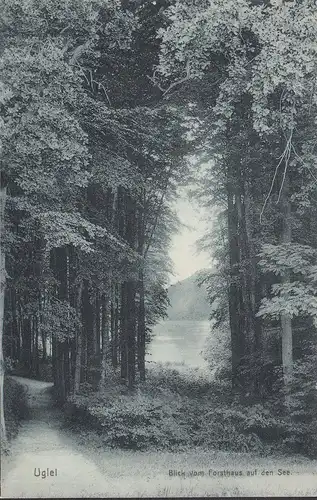 Eutin, Uglei, vue de la maison forestière sur le lac, incurvée