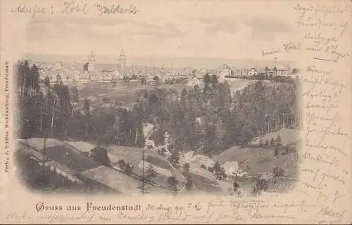 Gruss aus Freudenstadt, Stadtansicht, gelaufen 1899