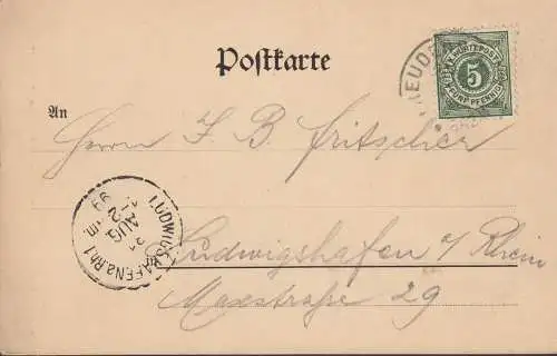 Gruss aus Freudenstadt, Stadtansicht, gelaufen 1899