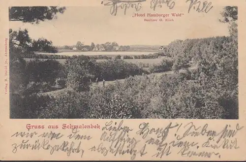 Gruss aus Schmalenbeck, Hotel Hamburger Wald, Besitzer G. Koch, gelaufen 1901