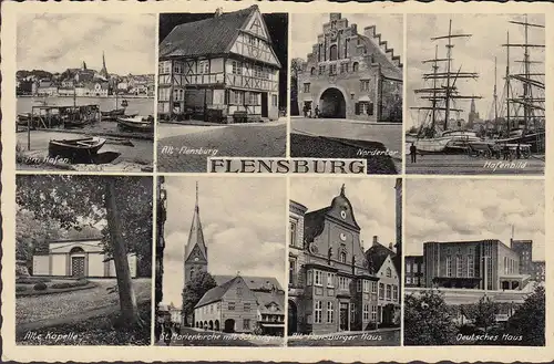 Flensburg, Hafen, Kapelle, Nordertor, Deutsches Haus, gelaufen 1941