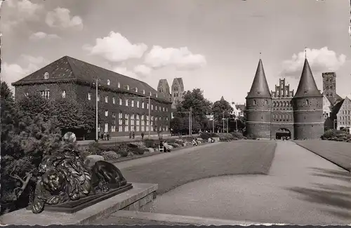 Lübeck, Holstentor, gelaufen 1954