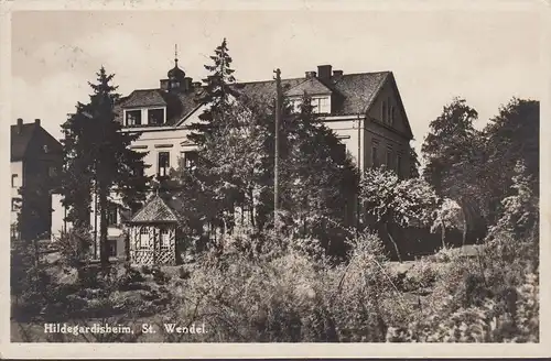 St. Wendel, Hildegardisheim, Bahnpost, gelaufen 1937
