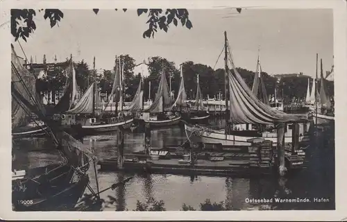 Warnemünde, Hafen, Segelschiffe, gelaufen 1933