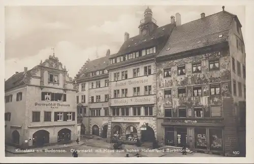 Konstanz, Obermarkt, Friseur, Papiergeschäft, Hotel, Weinstube, ungelaufen
