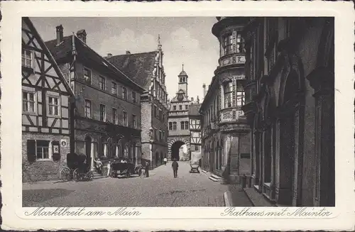 Marktbreit/ Main, Rathaus mit Maintor, Passepartout, ungelaufen