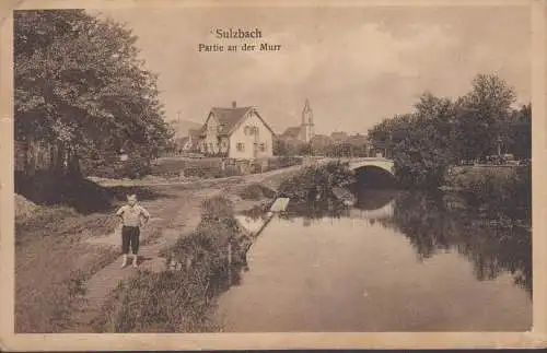 Sulzbach, Partie an der Murr, Kirche, gelaufen 1926