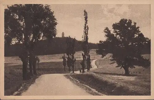 Plauen, Landschaft mit dem Kemmler, gelaufen 1920