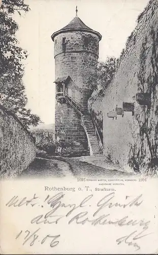 Rothenburg o.d. Tauber, Tour de la Punition, courue en 1906